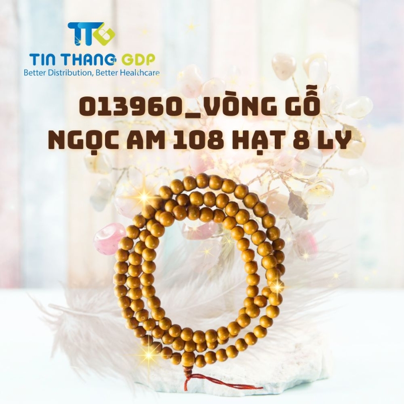 Picture of 013960_VÒNG GỖ NGỌC AM 108 HẠT 8 LY
