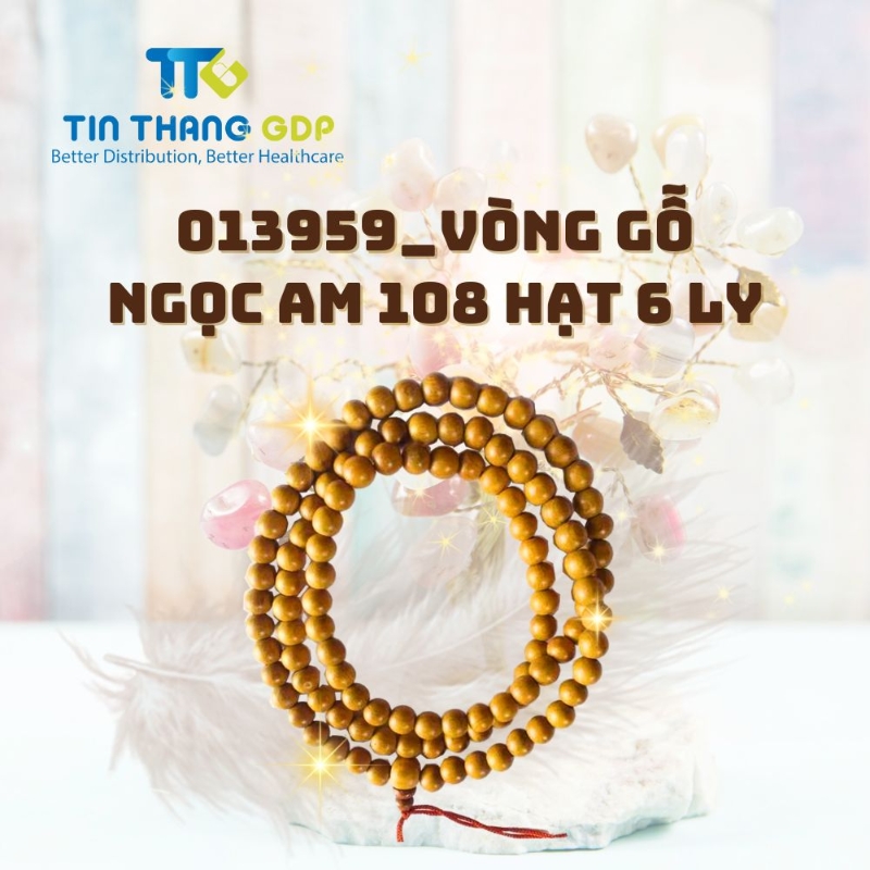 Picture of 013959_VÒNG GỖ NGỌC AM 108 HẠT 6 LY
