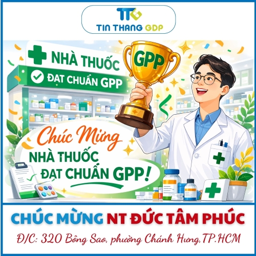 Picture for blog post CHÚC MỪNG  NHÀ THUỐC ĐỨC TÂM PHÚC TIẾP TỤC ĐẠT CHUẨN GPP – NÂNG CAO CHẤT LƯỢNG PHỤC VỤ CỘNG ĐỒNG